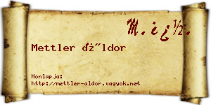 Mettler Áldor névjegykártya